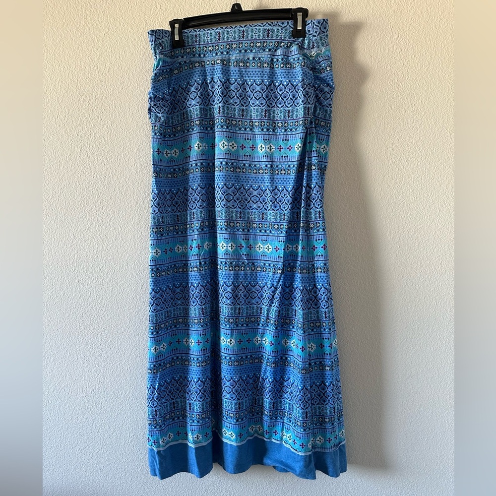 Host Pick🎉 Kuhl Skirt Women's Medium Blue Karisma Maxi Organic Cotton Blend Boho